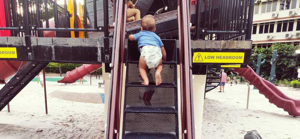 Montessori toddler climbing